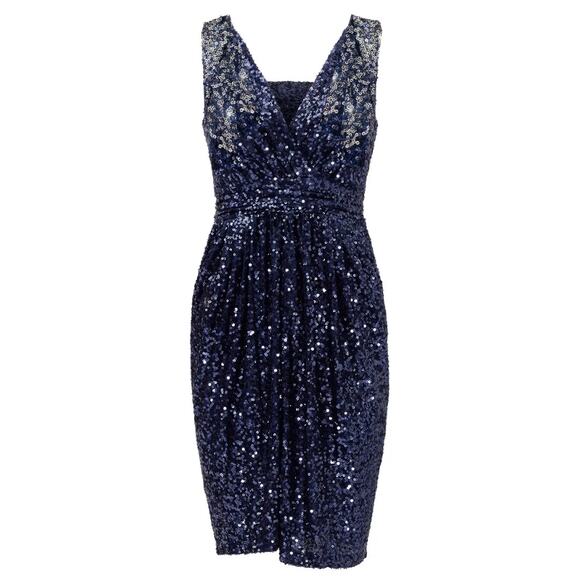 Badgley Mischka Midnight Blue Ombre Mini Dress Size 2 - Picture 4 of 5